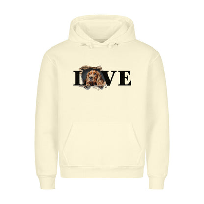 Premium Hoodie "English Cocker Spaniel LOVE" Beige – hunde-shirt.de