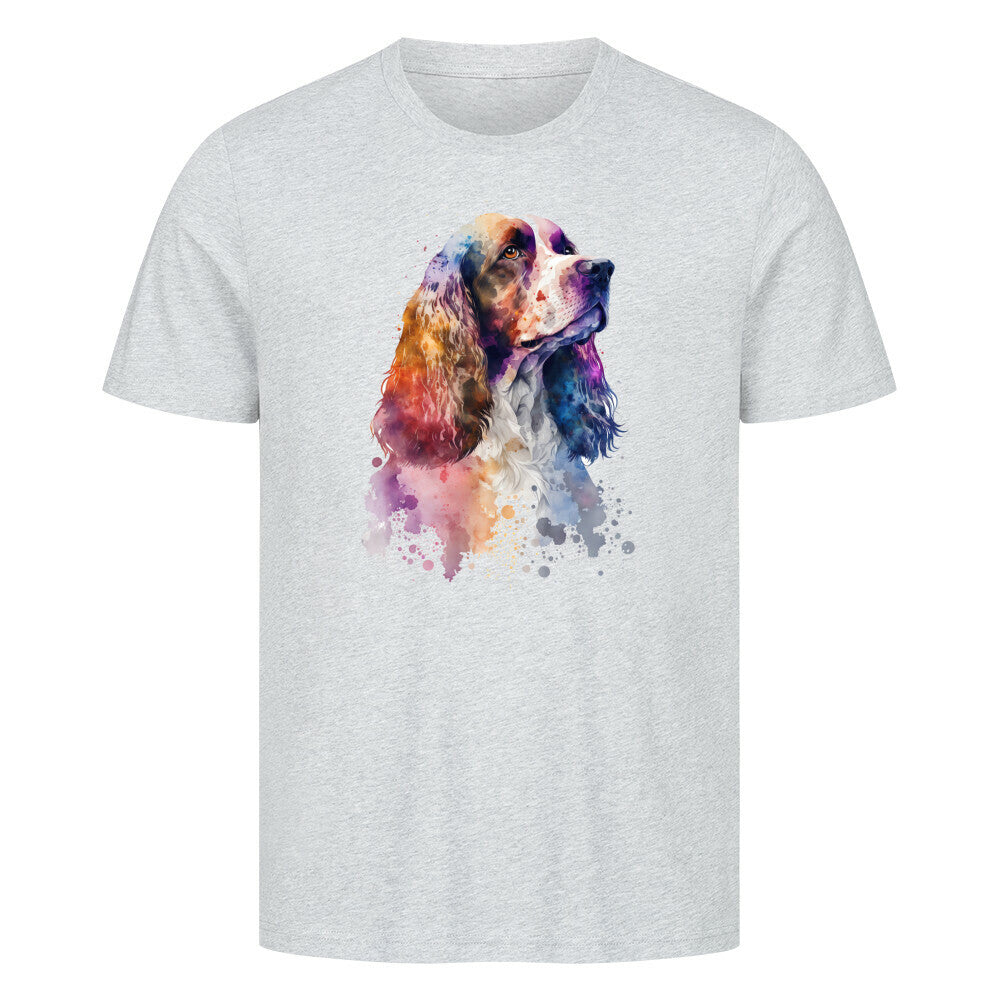 Premium T-Shirt "English Cocker Spaniel Paint" Heather Grey – hunde-shirt.de