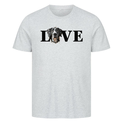 Premium T-Shirt "Dogge LOVE" Heather Grey – hunde-shirt.de
