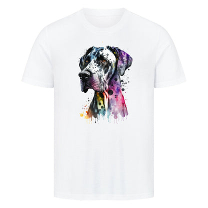 Premium T-Shirt "Dogge Paint" Weiß – hunde-shirt.de