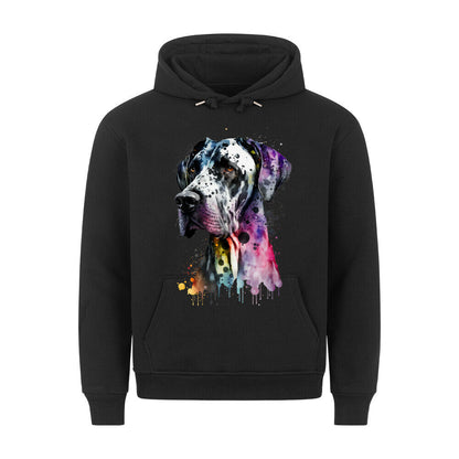 Premium Hoodie "Dogge Paint" Schwarz – hunde-shirt.de