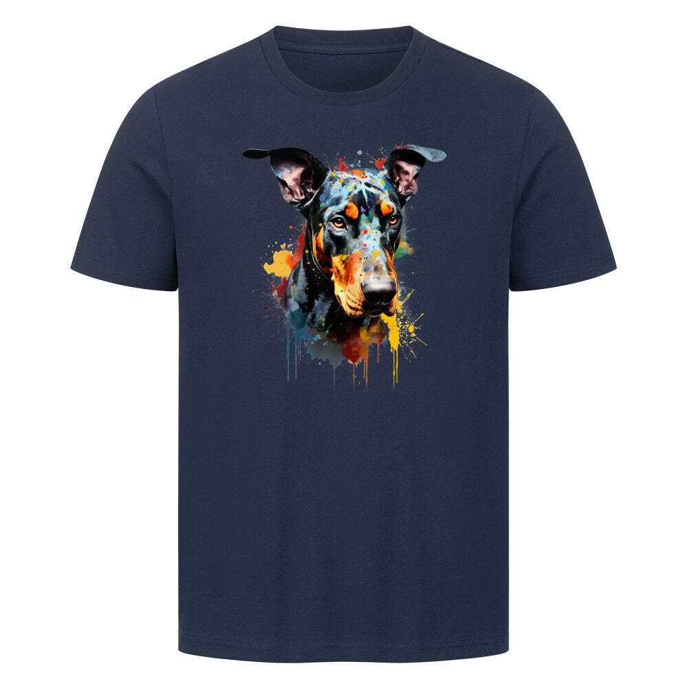 Premium T-Shirt "Dobermann Paint" French Navy – hunde-shirt.de
