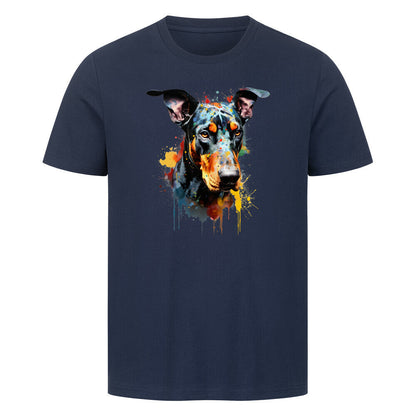 Premium T-Shirt "Dobermann Paint" French Navy – hunde-shirt.de