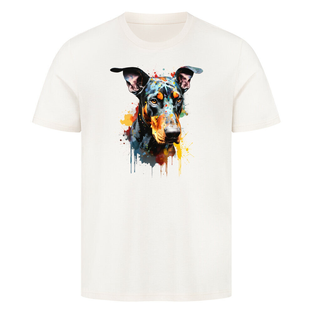 Premium T-Shirt "Dobermann Paint" Natural Raw – hunde-shirt.de