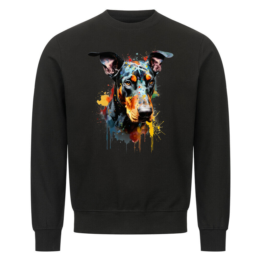 Premium Sweatshirt "Dobermann Paint" Schwarz – hunde-shirt.de