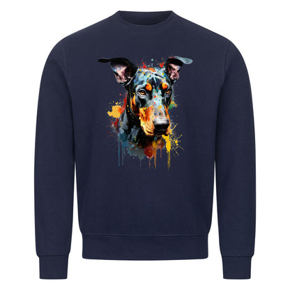 Premium Sweatshirt "Dobermann Paint" Navy Blue – hunde-shirt.de