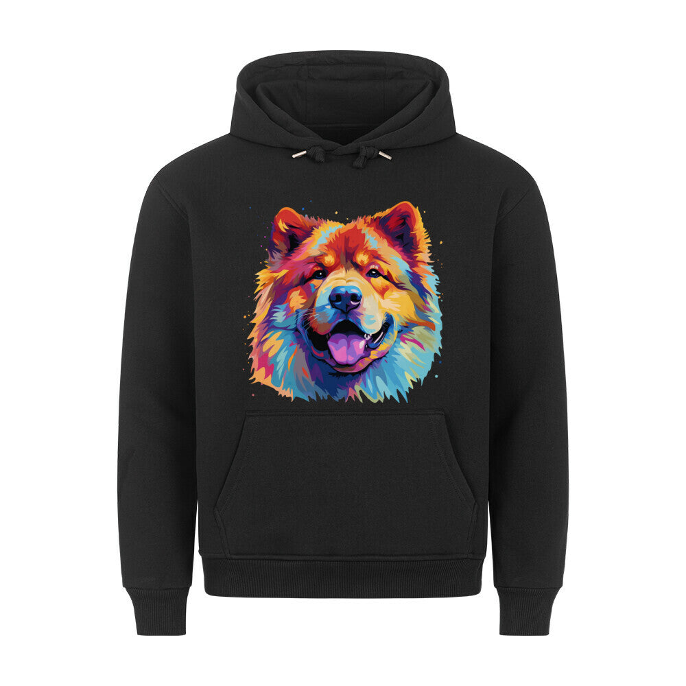 Premium Hoodie "Chow-Chow Paint" Schwarz – hunde-shirt.de