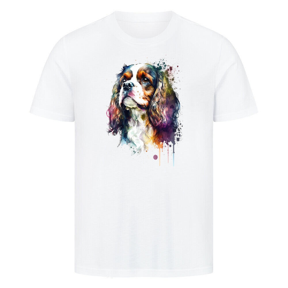 Premium T-Shirt "Cavalier King Charles Spaniel Paint" Weiß – hunde-shirt.de