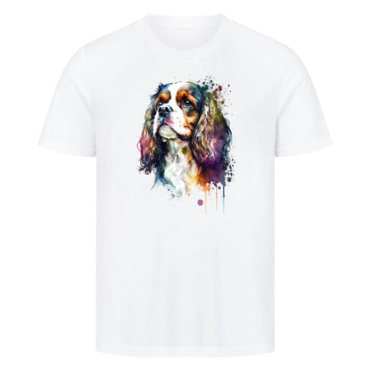 Premium T-Shirt "Cavalier King Charles Spaniel Paint" Weiß – hunde-shirt.de