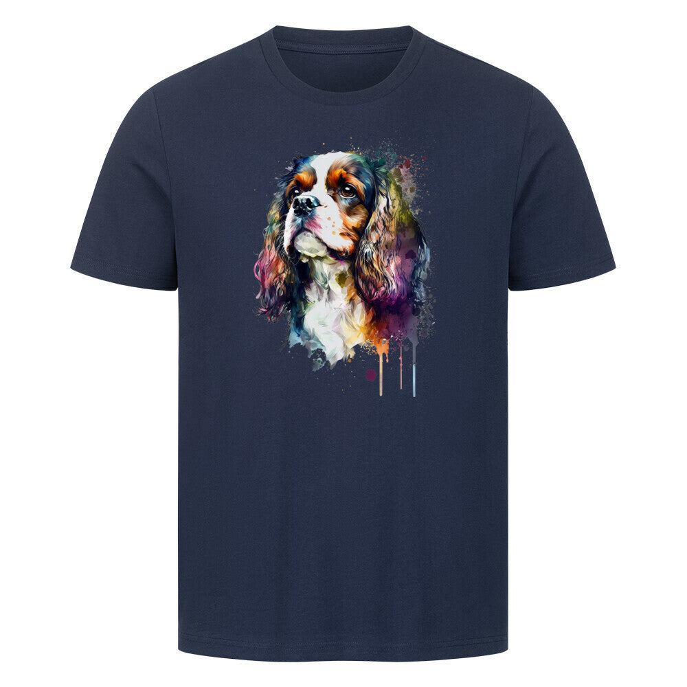 Premium T-Shirt "Cavalier King Charles Spaniel Paint" French Navy – hunde-shirt.de
