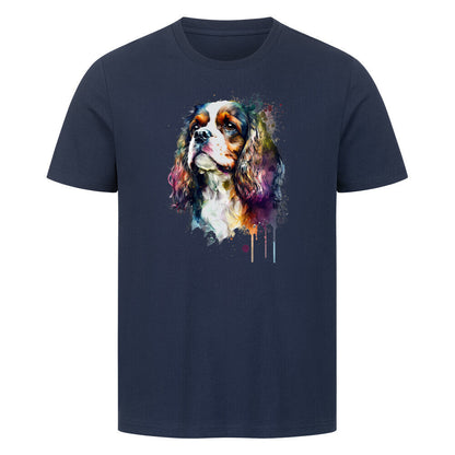 Premium T-Shirt "Cavalier King Charles Spaniel Paint" French Navy – hunde-shirt.de