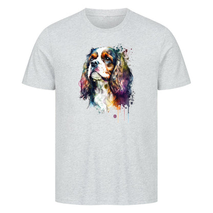 Premium T-Shirt "Cavalier King Charles Spaniel Paint" Heather Grey – hunde-shirt.de