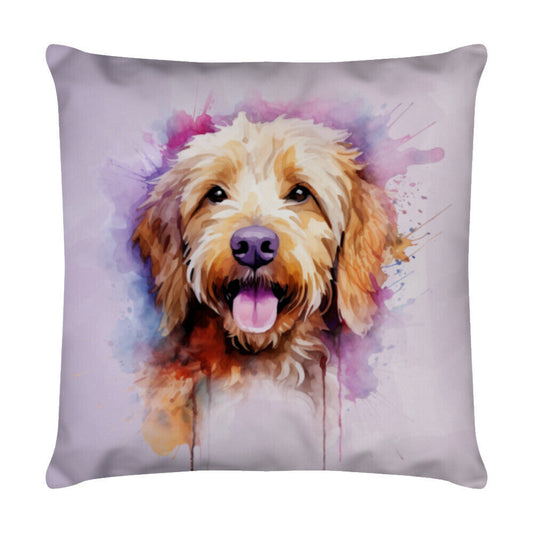 Kissen "Goldendoodle Happy" Weiß – hunde-shirt.de