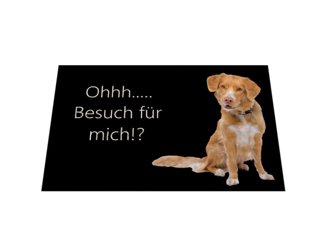 Fußmatte "Nova Scotia - Ohhh... Besuch für mich!?" – hunde-shirt.de