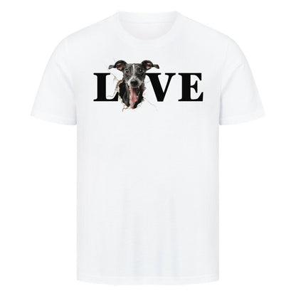 Premium T-Shirt "Windspiel LOVE" Weiß – hunde-shirt.de