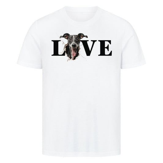 Premium T-Shirt "Windspiel LOVE" Weiß – hunde-shirt.de