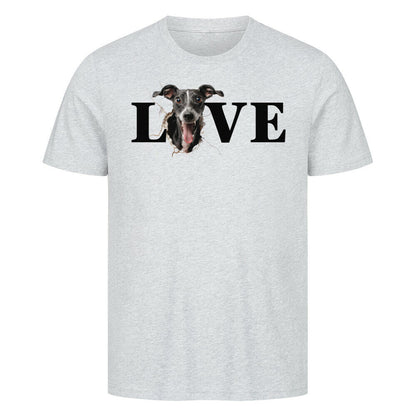 Premium T-Shirt "Windspiel LOVE" Heather Grey – hunde-shirt.de