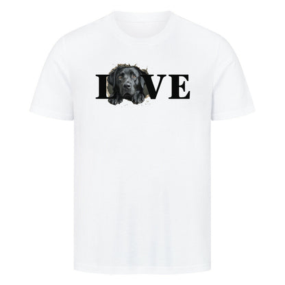 Premium T-Shirt "Labrador Retriever schwarz LOVE" Weiß – hunde-shirt.de