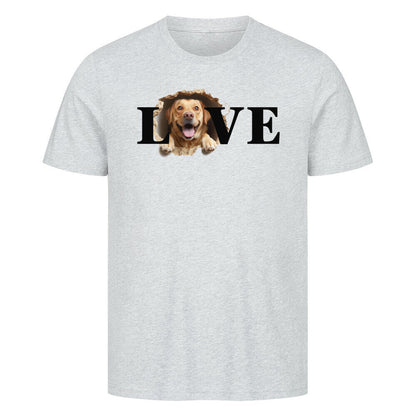 Premium T-Shirt "Labrador Retriever hell LOVE" Heather Grey – hunde-shirt.de