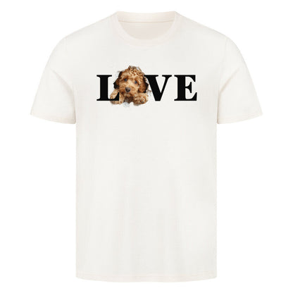 Premium T-Shirt "Golden Doodle LOVE" Natural Raw – hunde-shirt.de