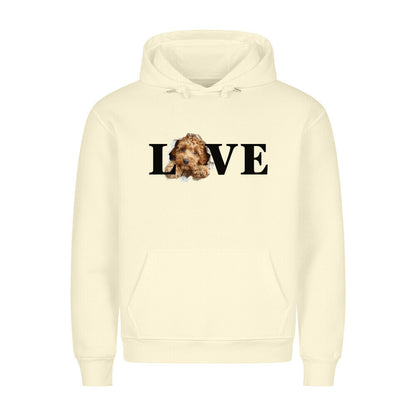 Premium Hoodie "Golden Doodle LOVE" Beige – hunde-shirt.de