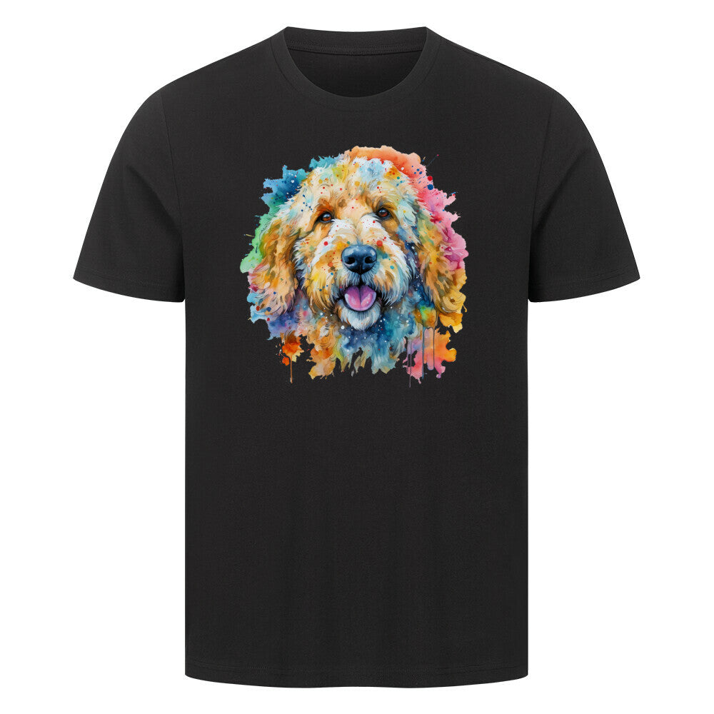 Premium T-Shirt "Golden Doodle Paint" Schwarz – hunde-shirt.de