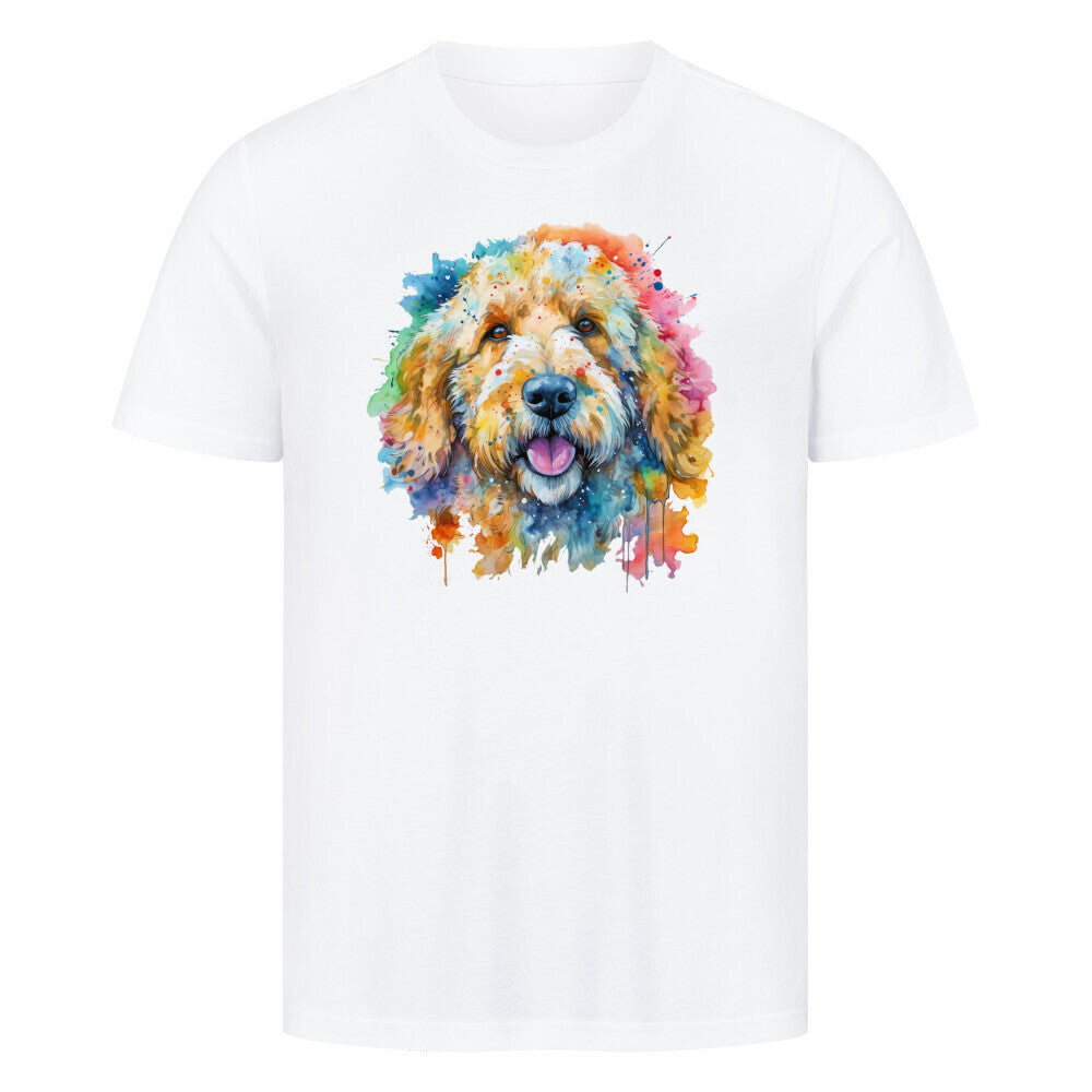 Premium T-Shirt "Golden Doodle Paint" Weiß – hunde-shirt.de