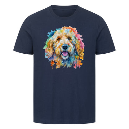 Premium T-Shirt "Golden Doodle Paint" French Navy – hunde-shirt.de