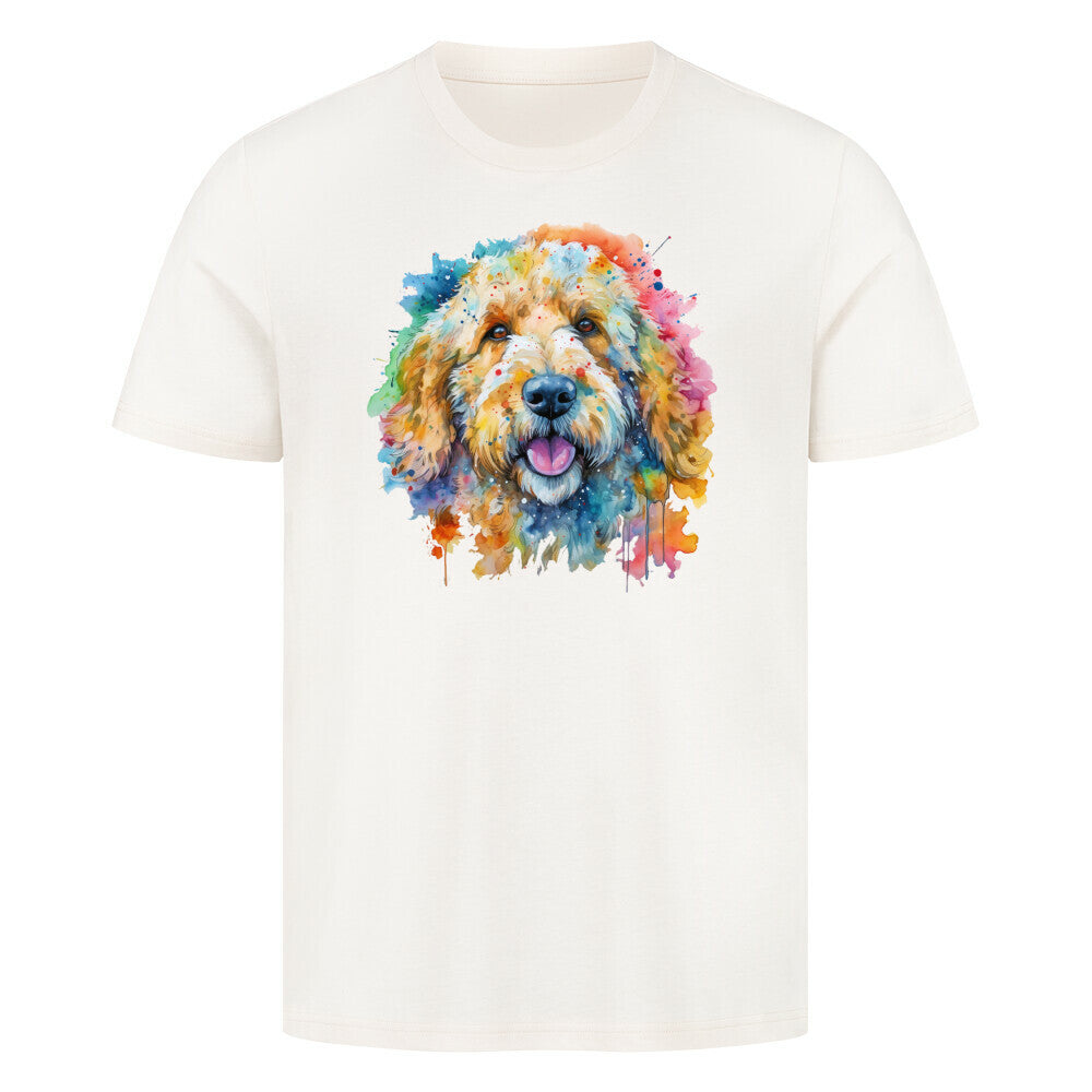 Premium T-Shirt "Golden Doodle Paint" Natural Raw – hunde-shirt.de