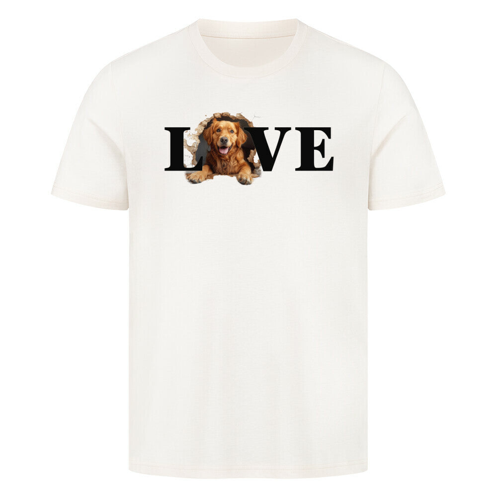 Premium T-Shirt "Golden Retriever dunkel LOVE" Natural Raw – hunde-shirt.de