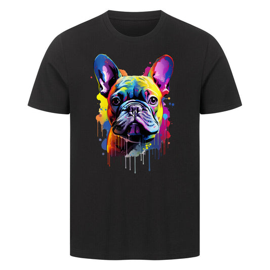 Premium T-Shirt "Frenchie Paint" Schwarz – hunde-shirt.de