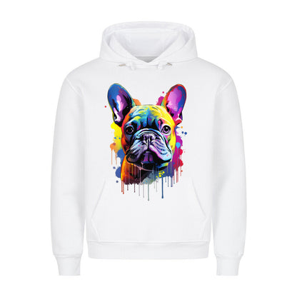 Premium Hoodie "Frenchie Paint" Weiß – hunde-shirt.de
