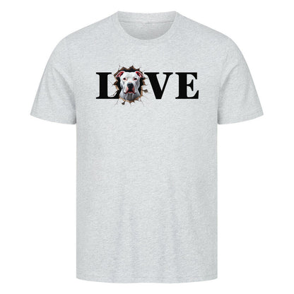 Premium T-Shirt "Dogo Argentino LOVE" Heather Grey – hunde-shirt.de