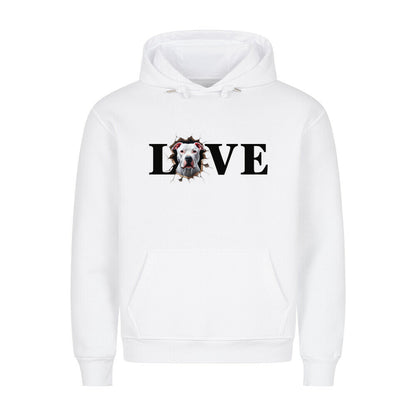 Premium Hoodie "Dogo Argentino LOVE" Weiß – hunde-shirt.de