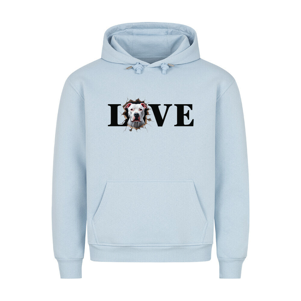 Premium Hoodie "Dogo Argentino LOVE" Babyblau – hunde-shirt.de