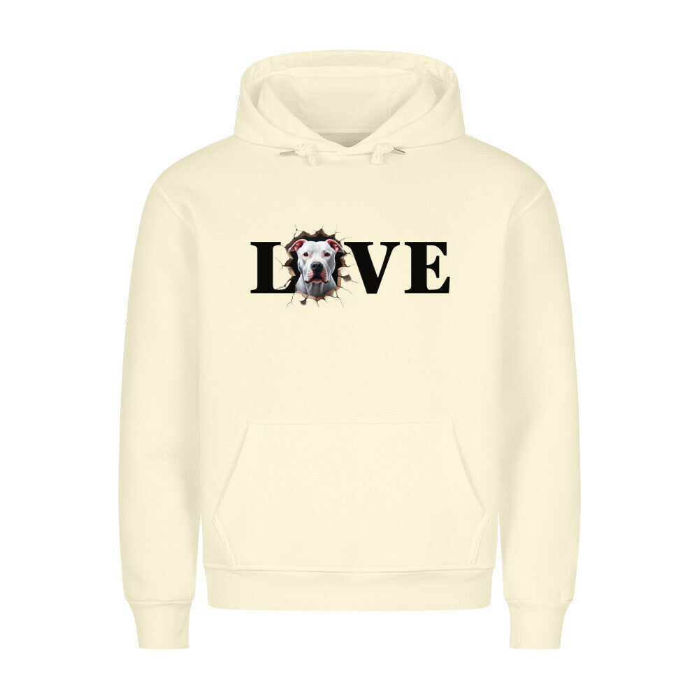 Premium Hoodie "Dogo Argentino LOVE" Beige – hunde-shirt.de
