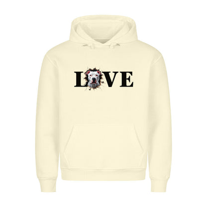 Premium Hoodie "Dogo Argentino LOVE" Beige – hunde-shirt.de