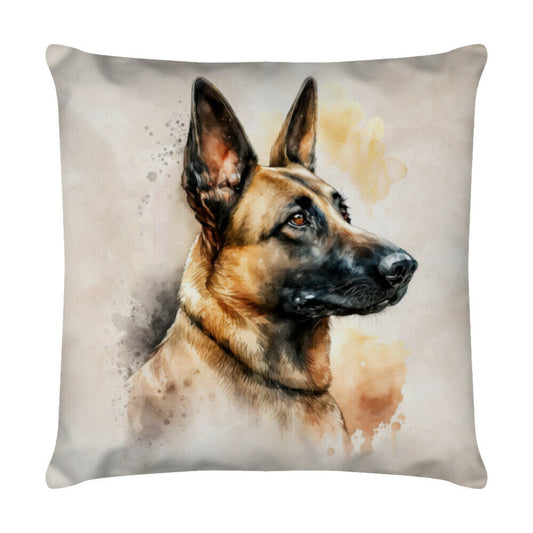 Kissen "Malinois Portrait 2" Weiß – hunde-shirt.de
