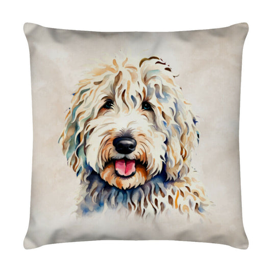Kissen "Komondor Portrait" Weiß – hunde-shirt.de