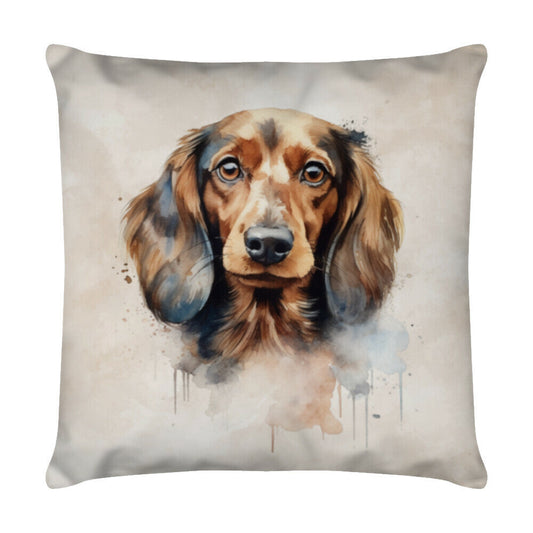 Kissen "Dackel Langhaar" Weiß – hunde-shirt.de