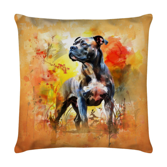 Kissen "Pit Bull Prachtkerl" Weiß – hunde-shirt.de