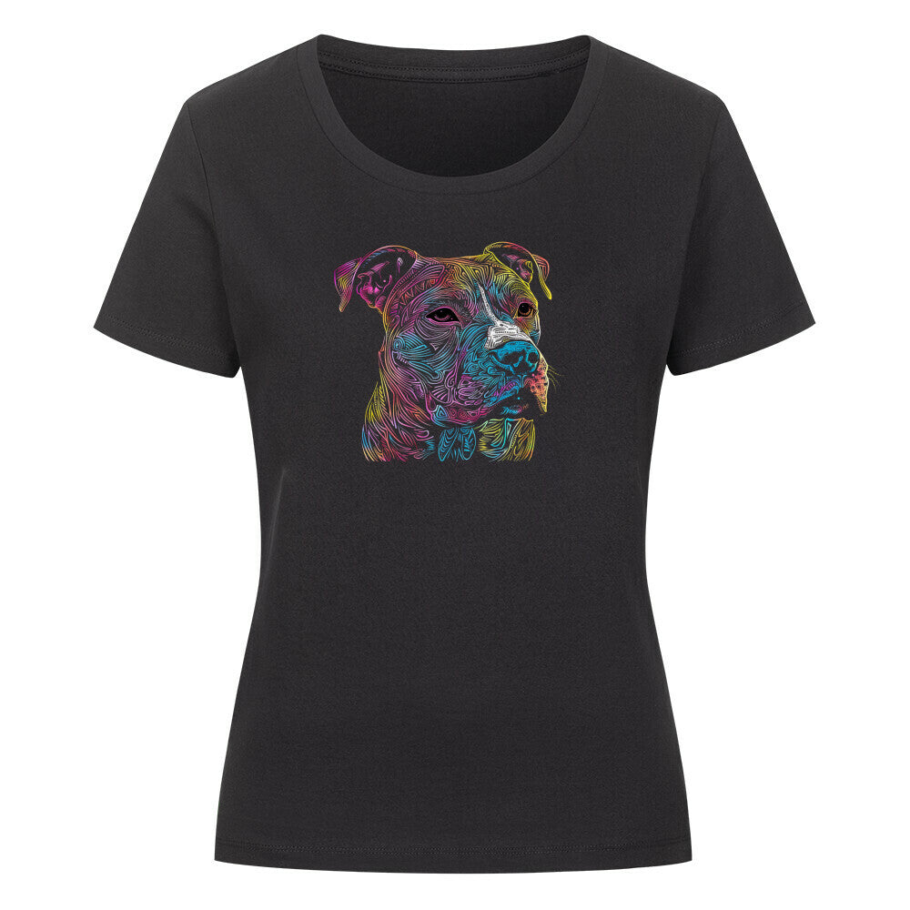 Premium Organic Damen-Shirt "Pit Bull psycho" Schwarz – hunde-shirt.de