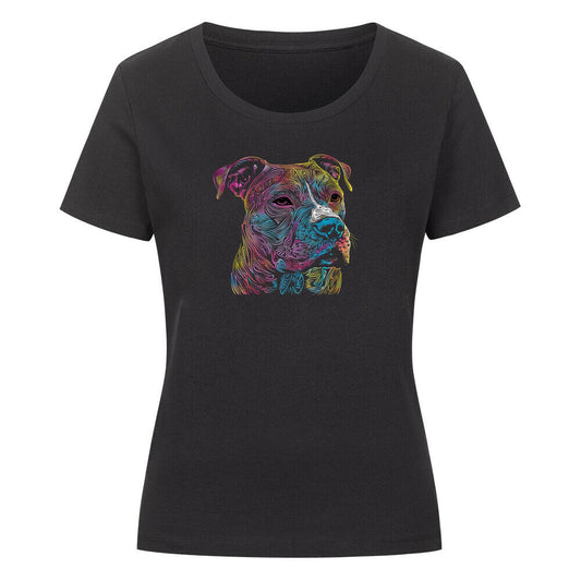 Premium Organic Damen-Shirt "Pit Bull psycho" Schwarz – hunde-shirt.de