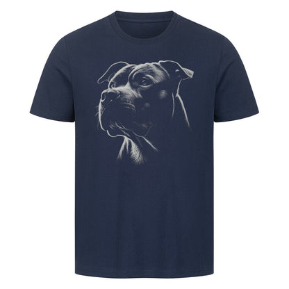 Premium T-Shirt "Pit Bull WHITE" French Navy – hunde-shirt.de