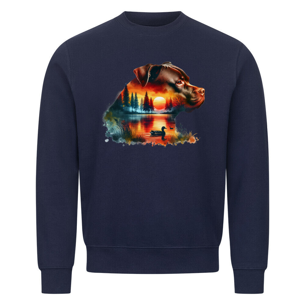 Premium Sweatshirt "Pit Bull Silence" Navy Blue – hunde-shirt.de