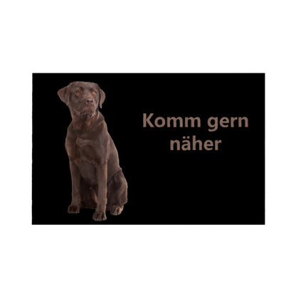Fußmatte "Labrador - Komm gern näher" Weiß – hunde-shirt.de