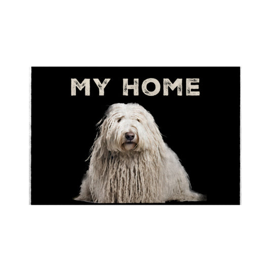 Fußmatte "Komondor - My Home" Weiß – hunde-shirt.de