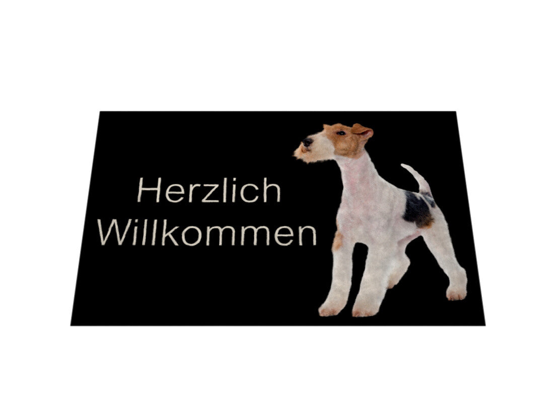 Fußmatte "Fox Terrier - Herzlich Willkommen" – hunde-shirt.de