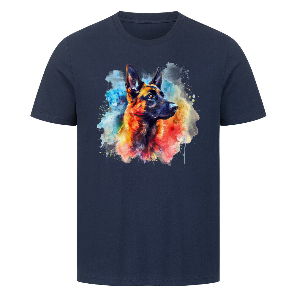 Premium T-Shirt "Malinois Paint" French Navy – hunde-shirt.de