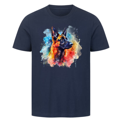 Premium T-Shirt "Malinois Paint" French Navy – hunde-shirt.de